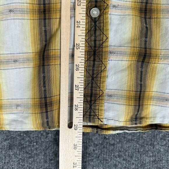 Billabong Shirt Mens XL Yellow Plaid Short Sleeve Straight Fit Pockets Adult - Picture 4 of 6